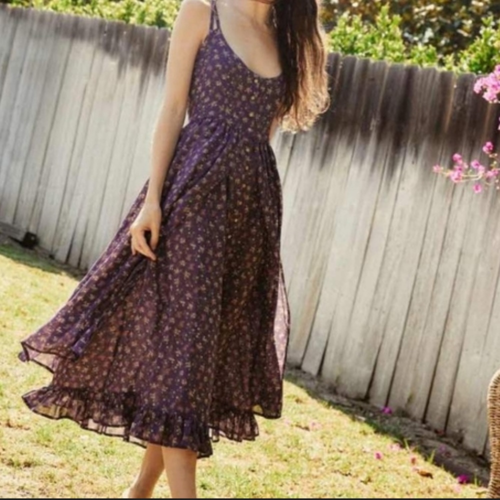 Christy Dawn Nicks Periwinkle Floral Dress